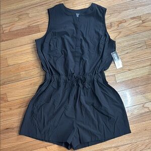 32 Degree Black Button-Up Romper Shorts Tank Women’s XL